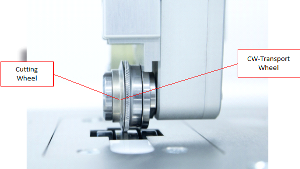 Cutting wheel and CW transport wheel configuration